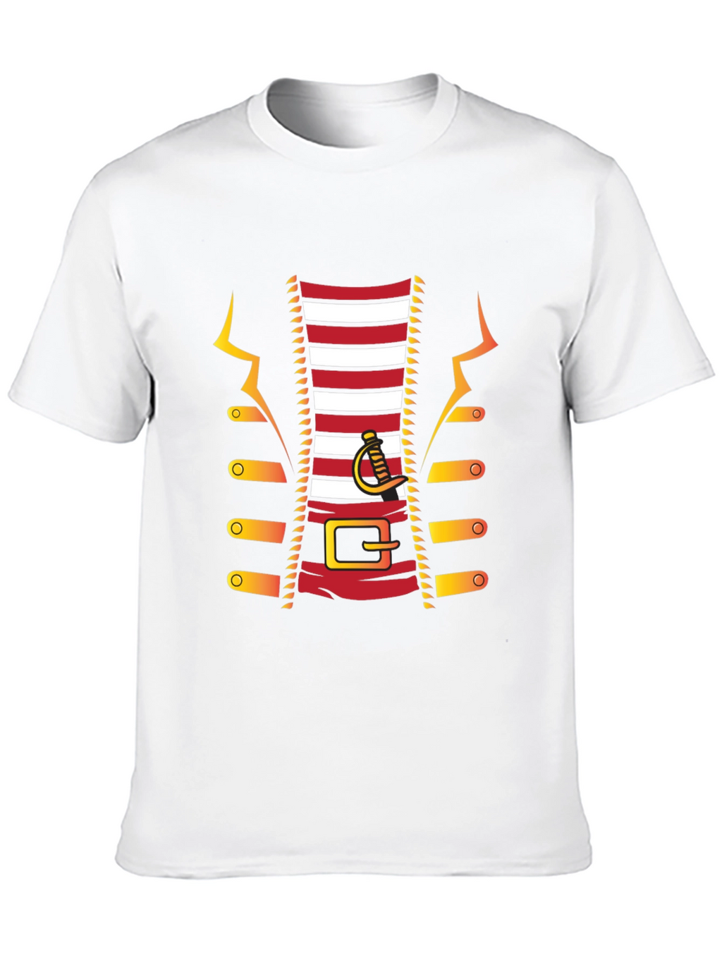 Pirate Costume T-Shirt - Red and White Striped Design