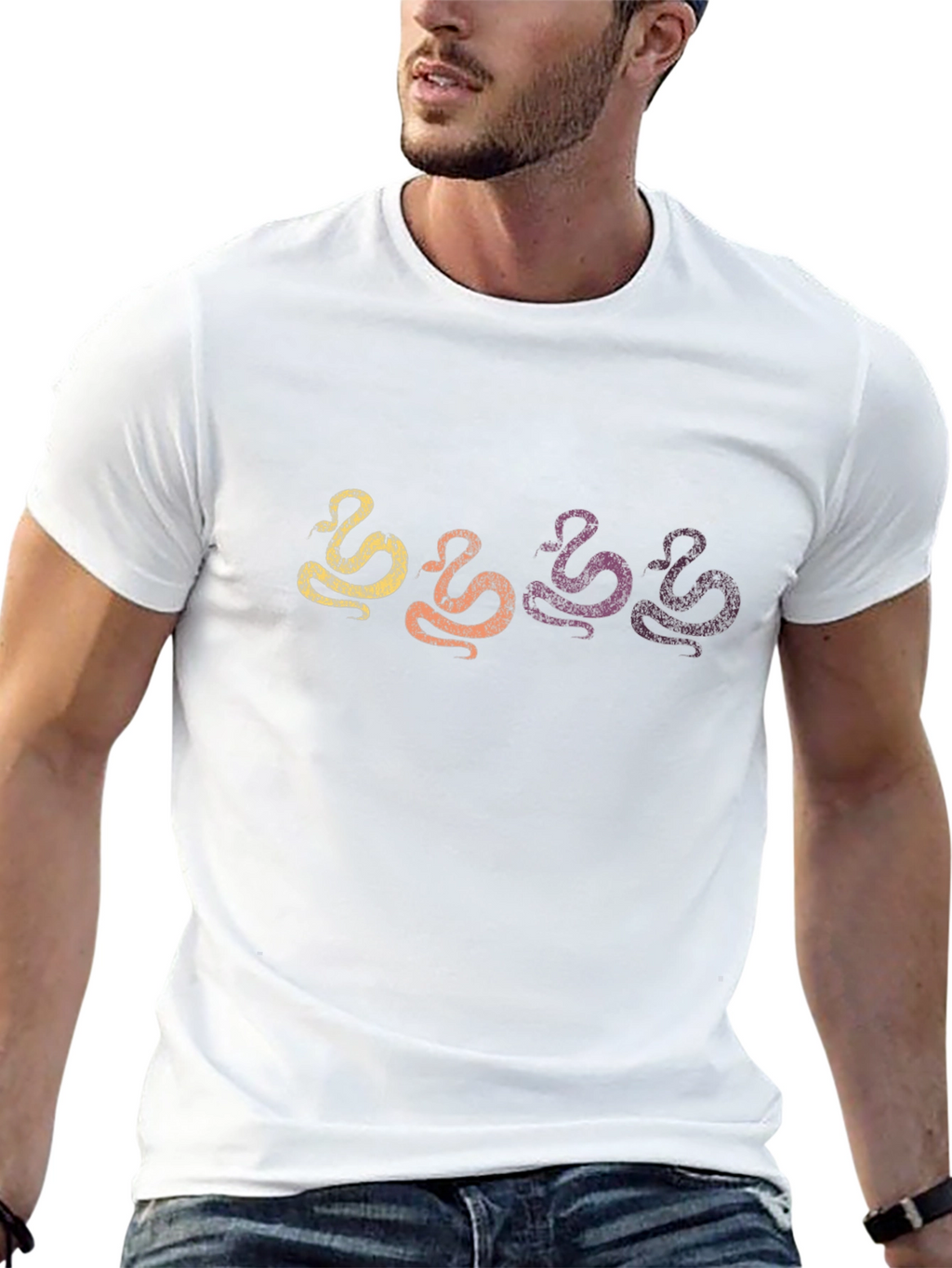 Retro Snake Graphic Tee - Mens Black T-Shirt