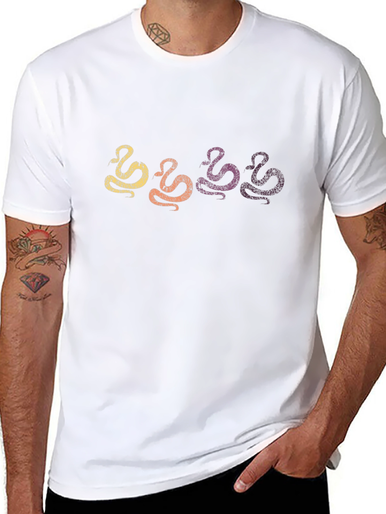 Retro Snake Graphic Tee - Mens Black T-Shirt