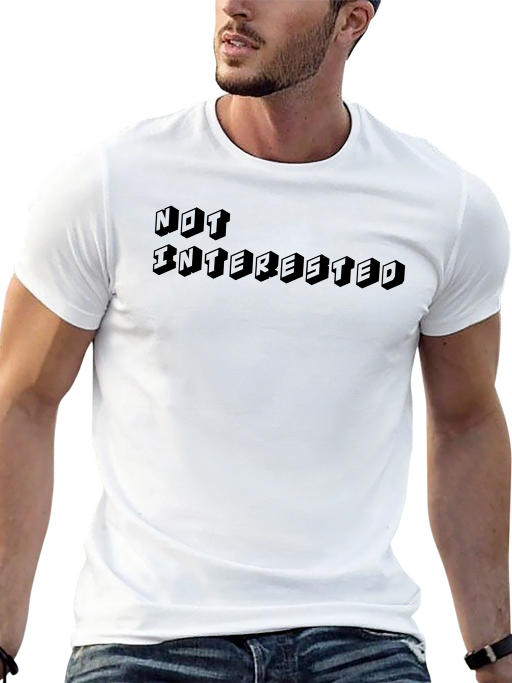 Not Interested Black Graphic Tee
