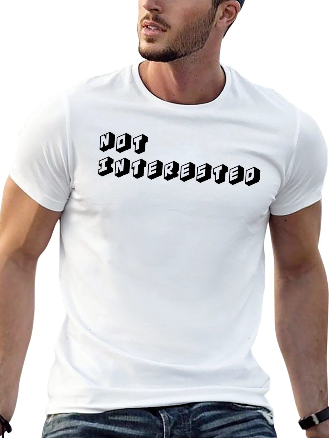 Not Interested Black Graphic Tee