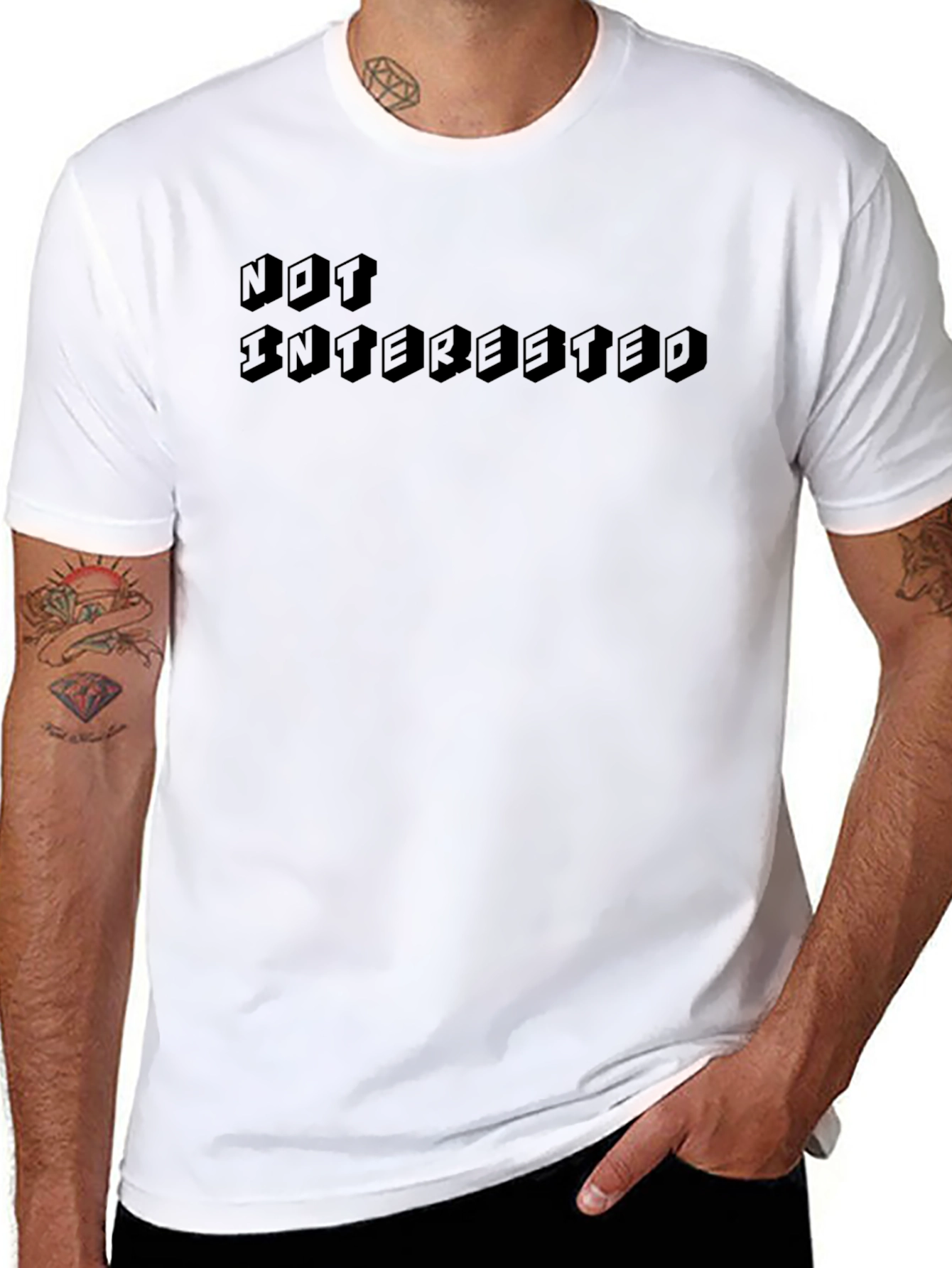 Not Interested Black Graphic Tee