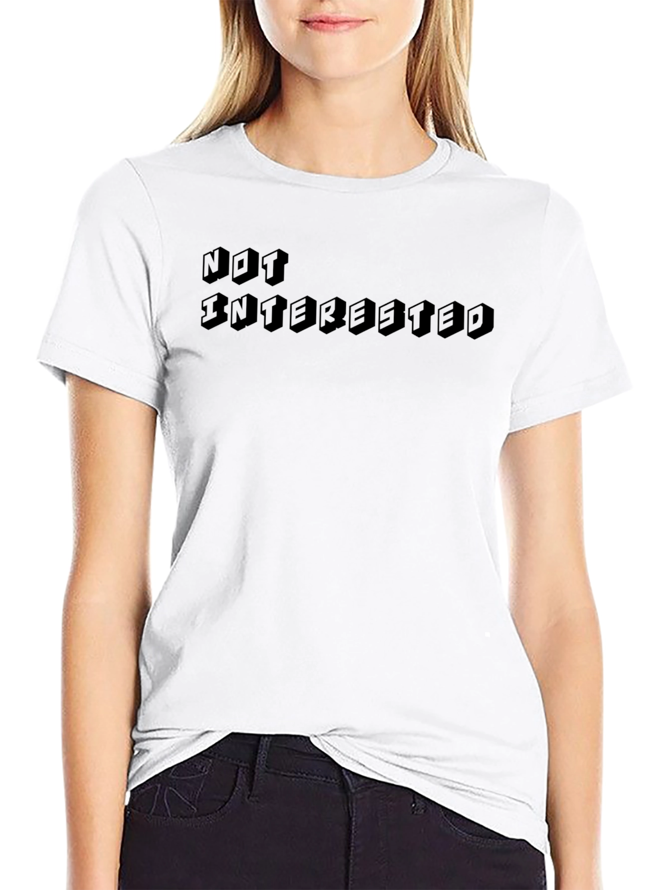 Not Interested Black Graphic Tee