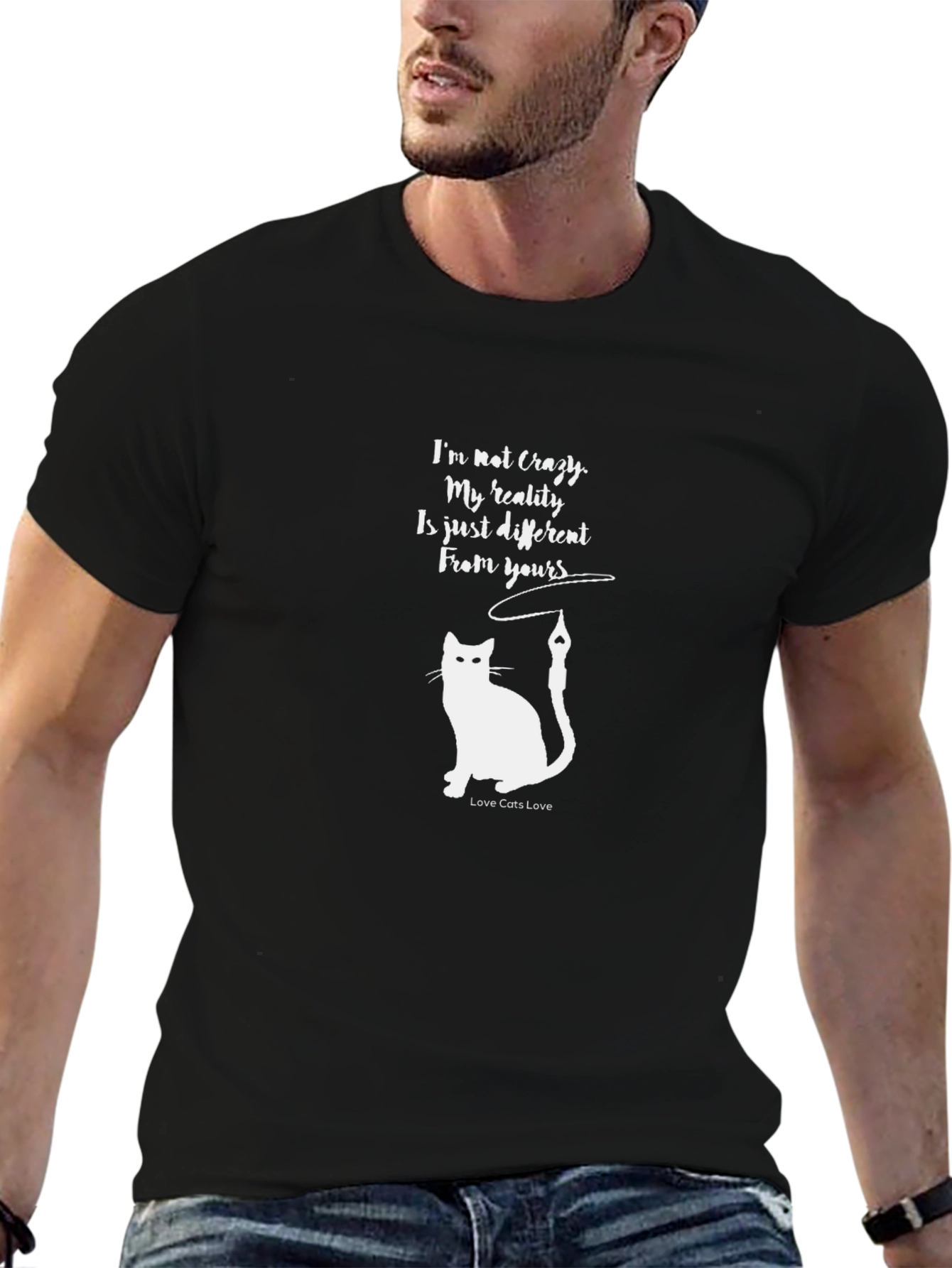 Crazy Cat Reality T-Shirt: Unique Graphic Tee