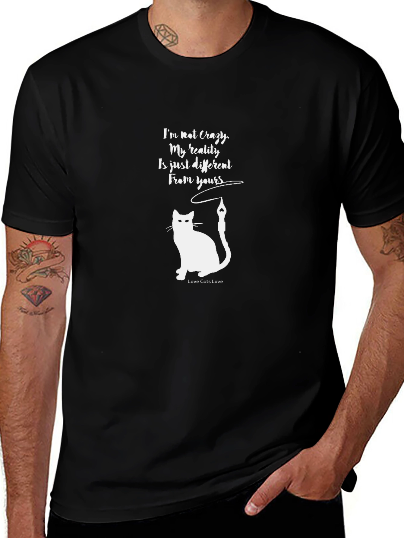 Crazy Cat Reality T-Shirt: Unique Graphic Tee