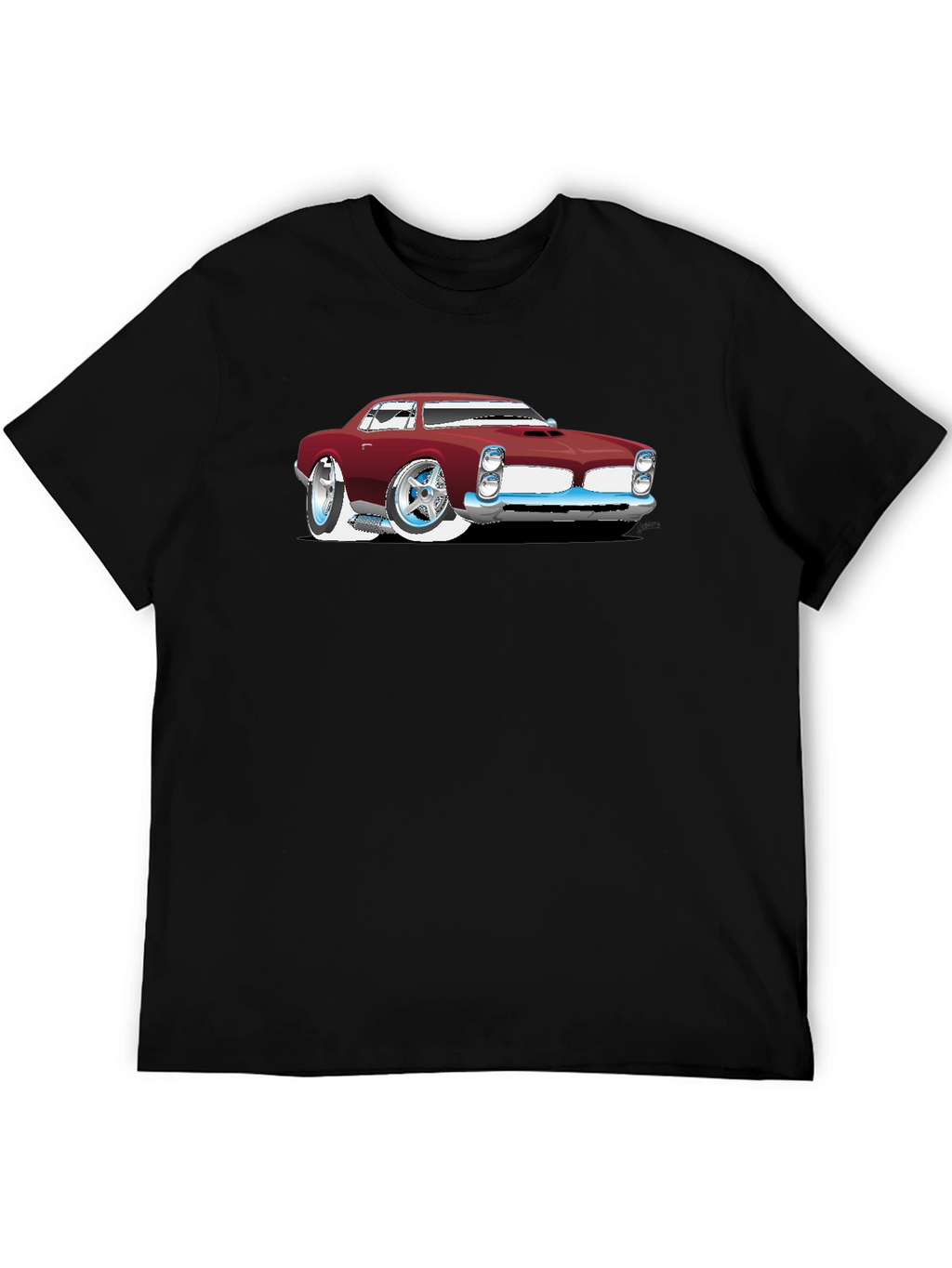 Cartoon Car Graphic Black T-Shirt