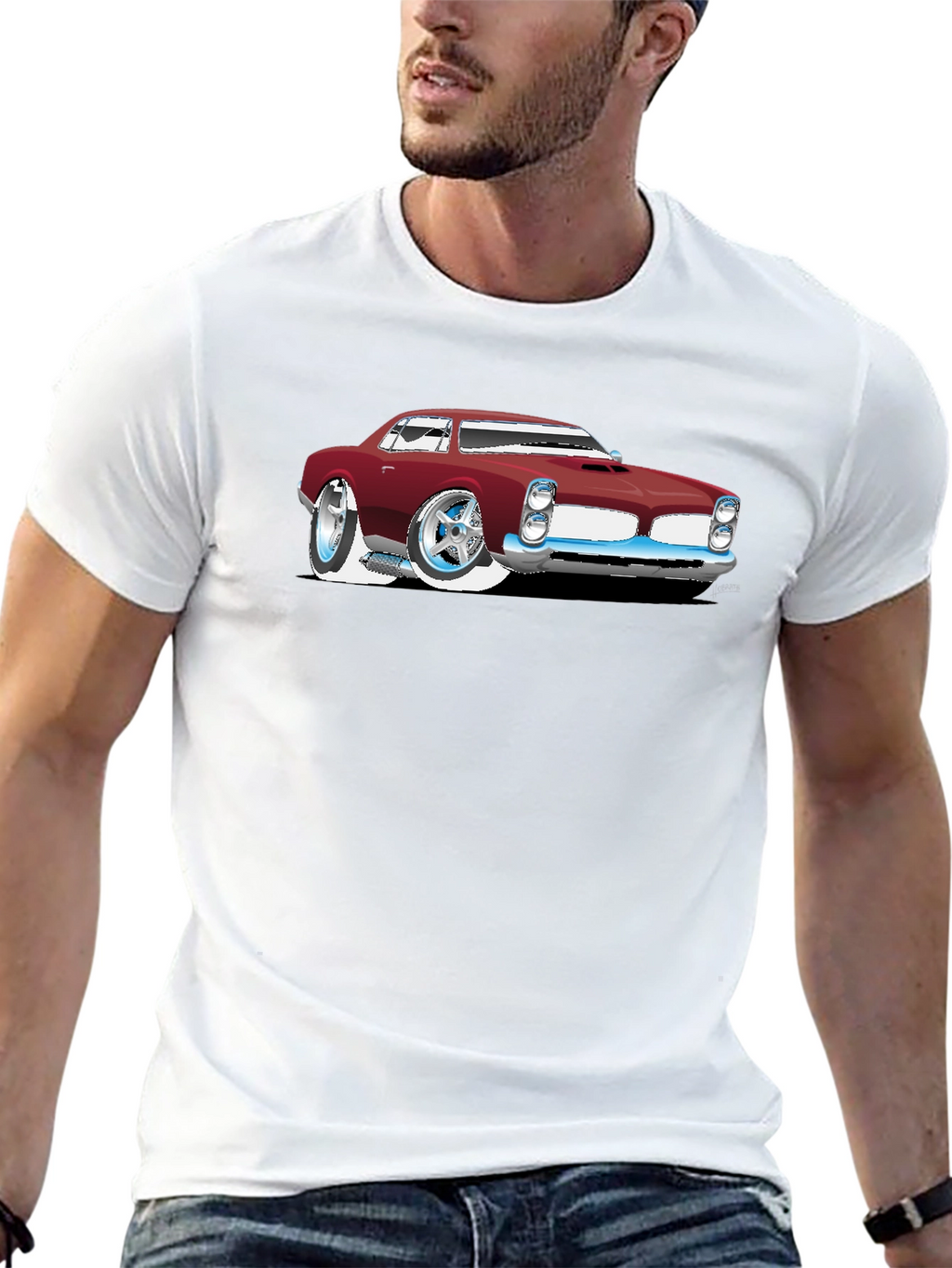 Cartoon Car Graphic Black T-Shirt