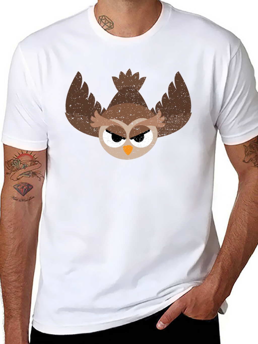 Grumpy Owl Graphic Tee - Mens Black T-Shirt