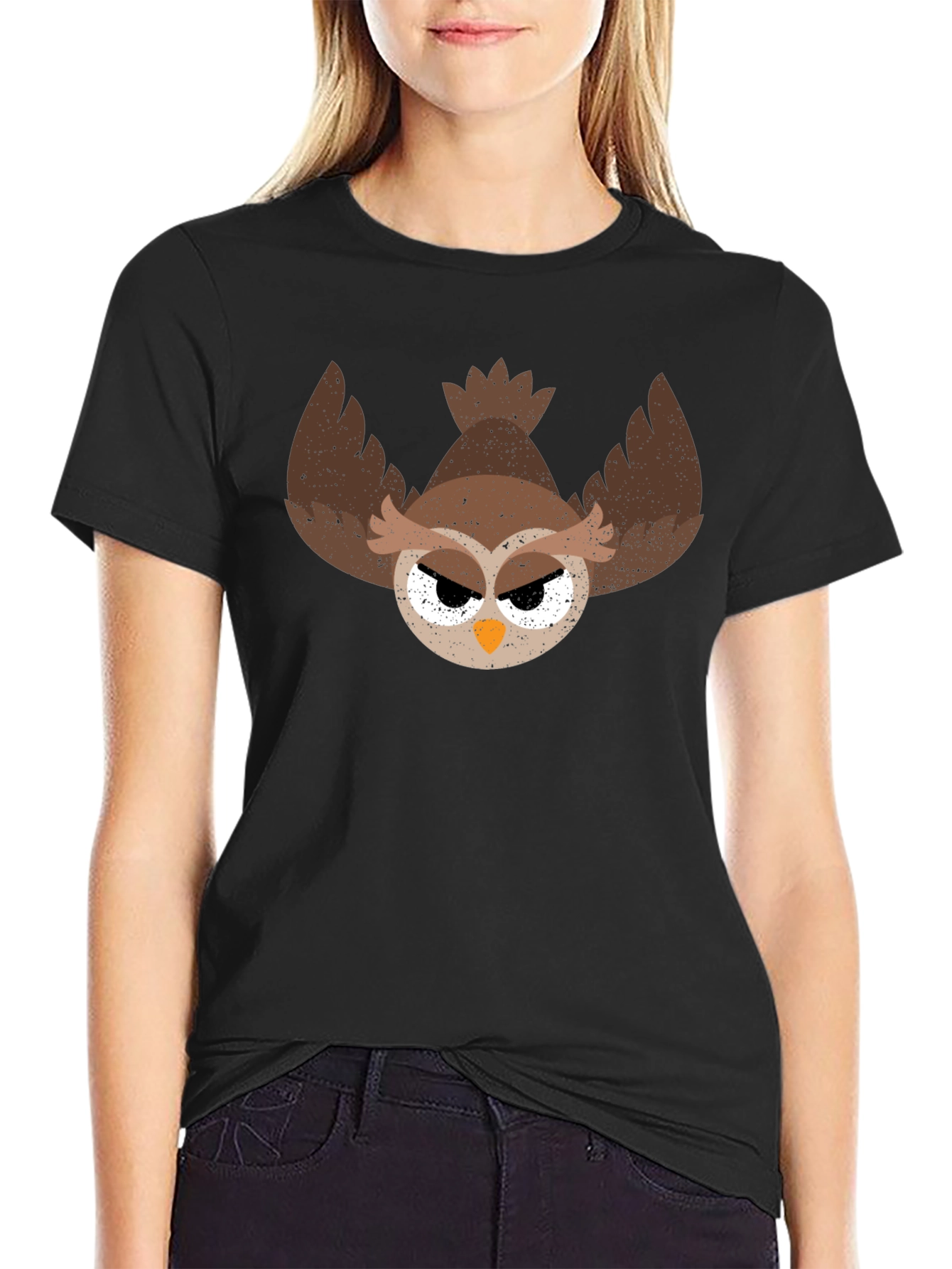 Grumpy Owl Graphic Tee - Mens Black T-Shirt