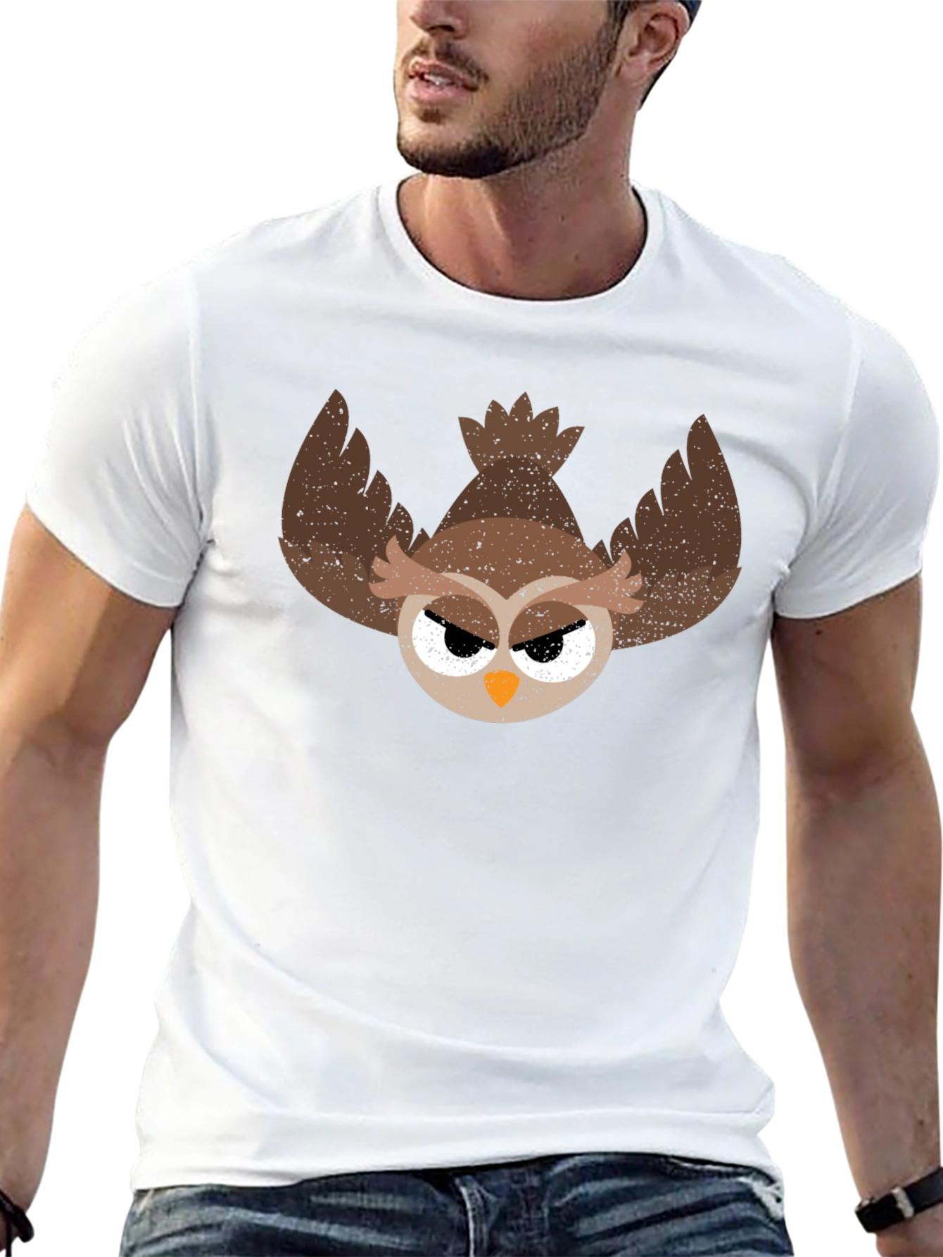 Grumpy Owl Graphic Tee - Mens Black T-Shirt