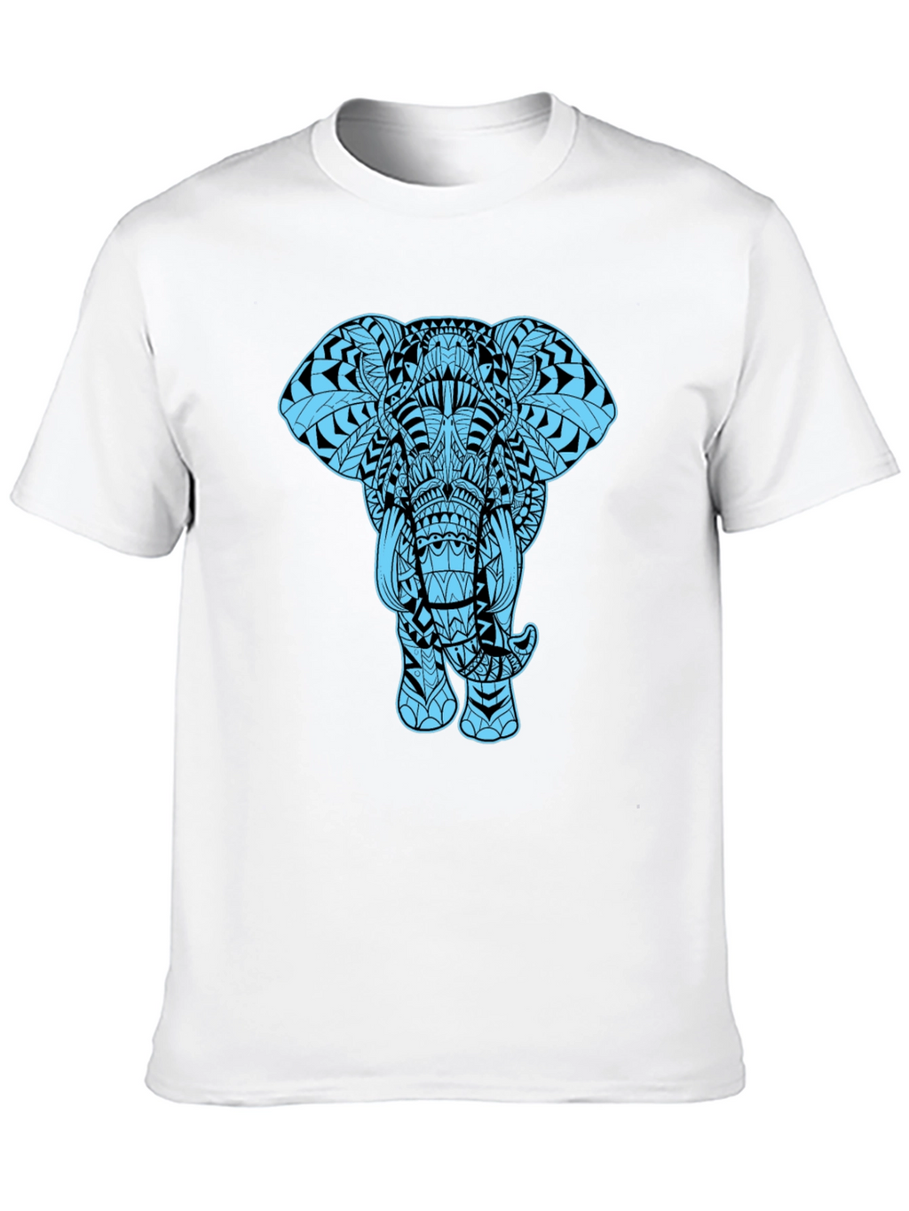 Elephant Graphic Tee - Black Cotton Blend Casual Shirt