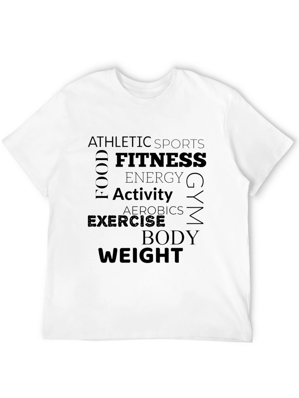 Fitness Word Art Graphic T-Shirt