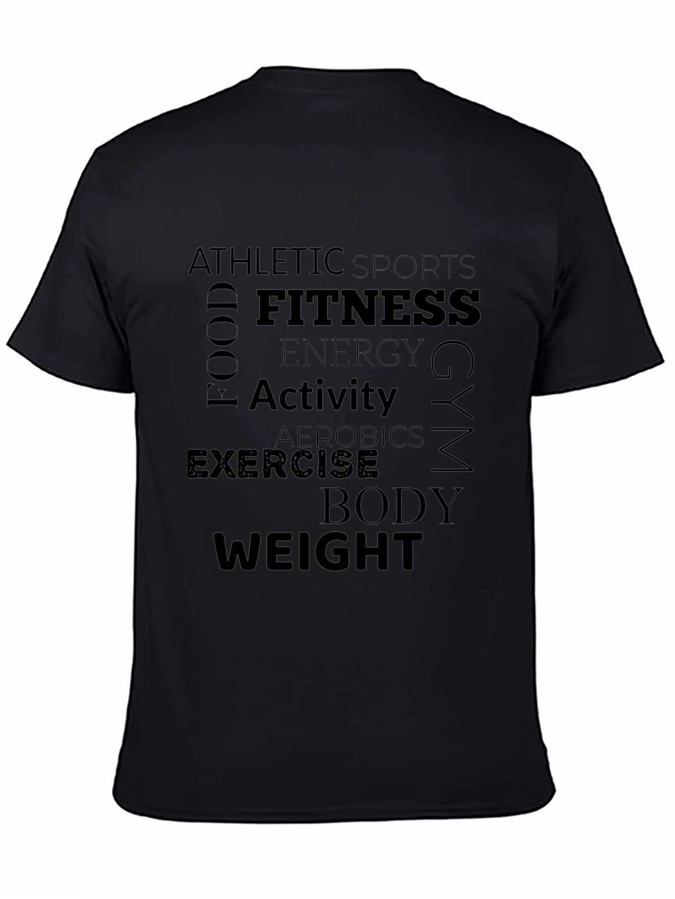 Fitness Word Art Graphic T-Shirt