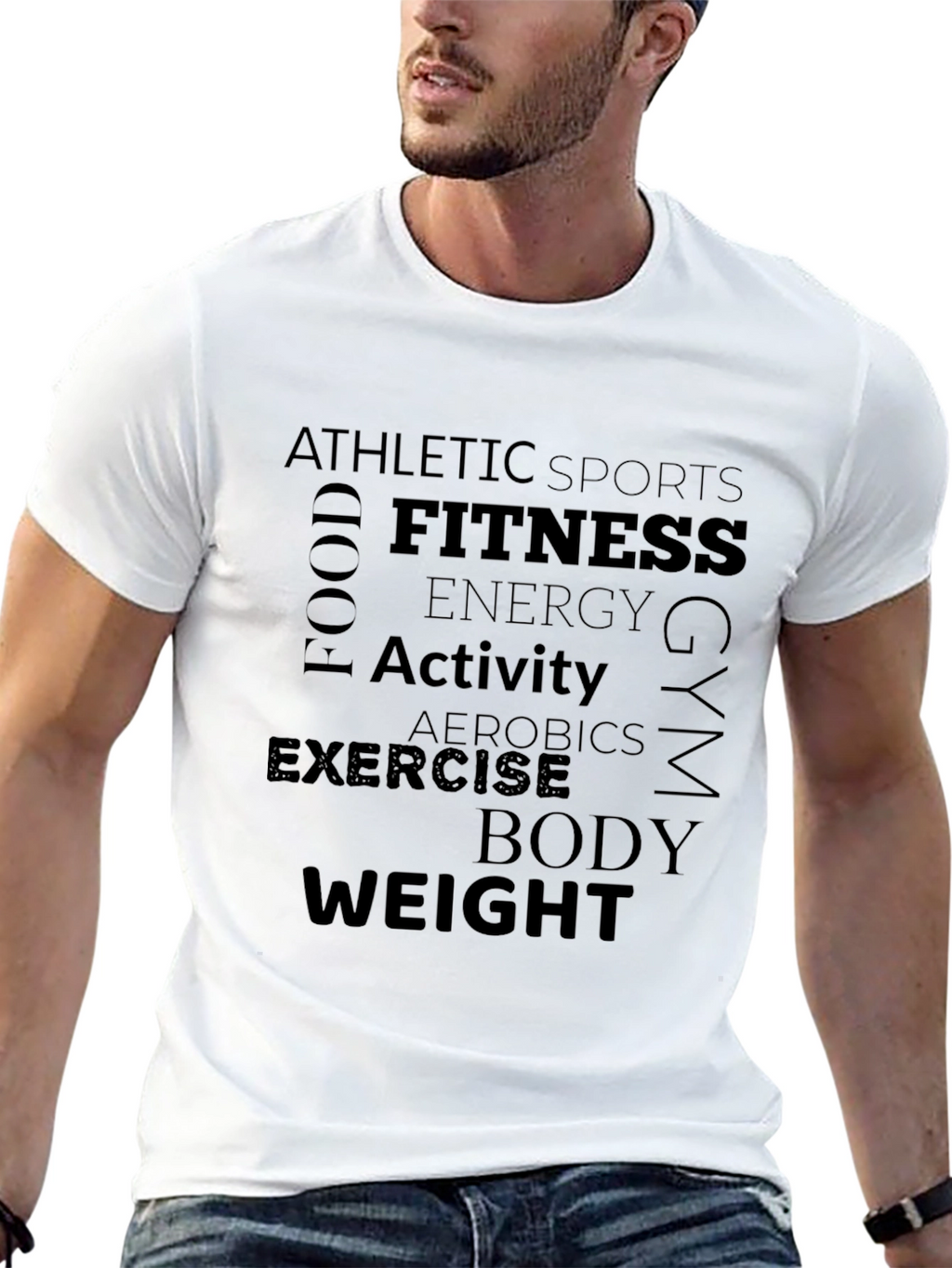 Fitness Word Art Graphic T-Shirt