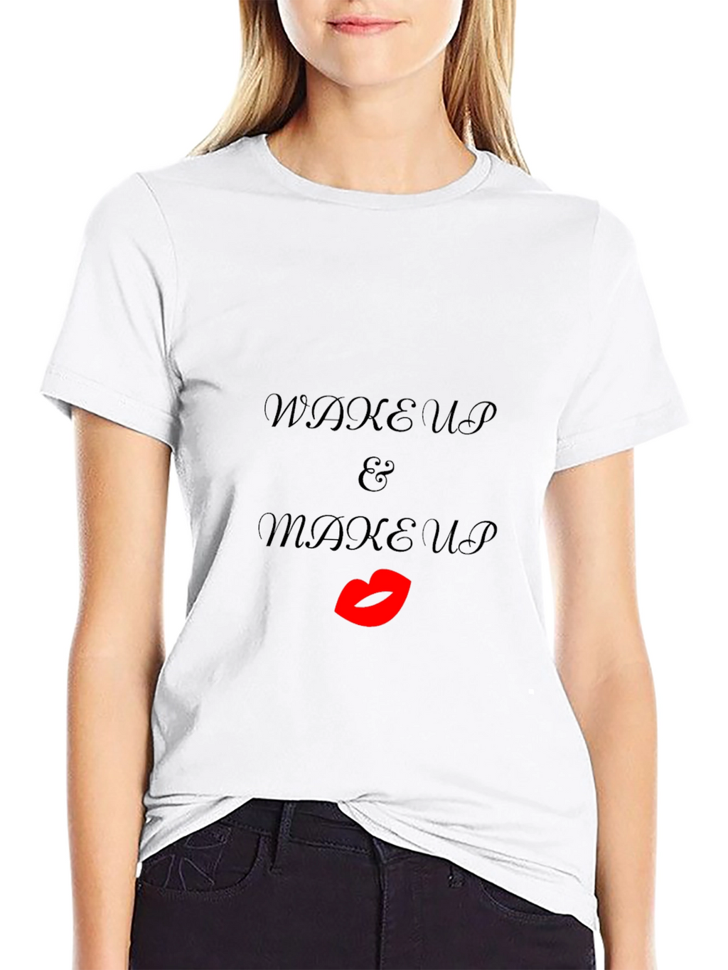 Wake Up & Makeup Black T-Shirt