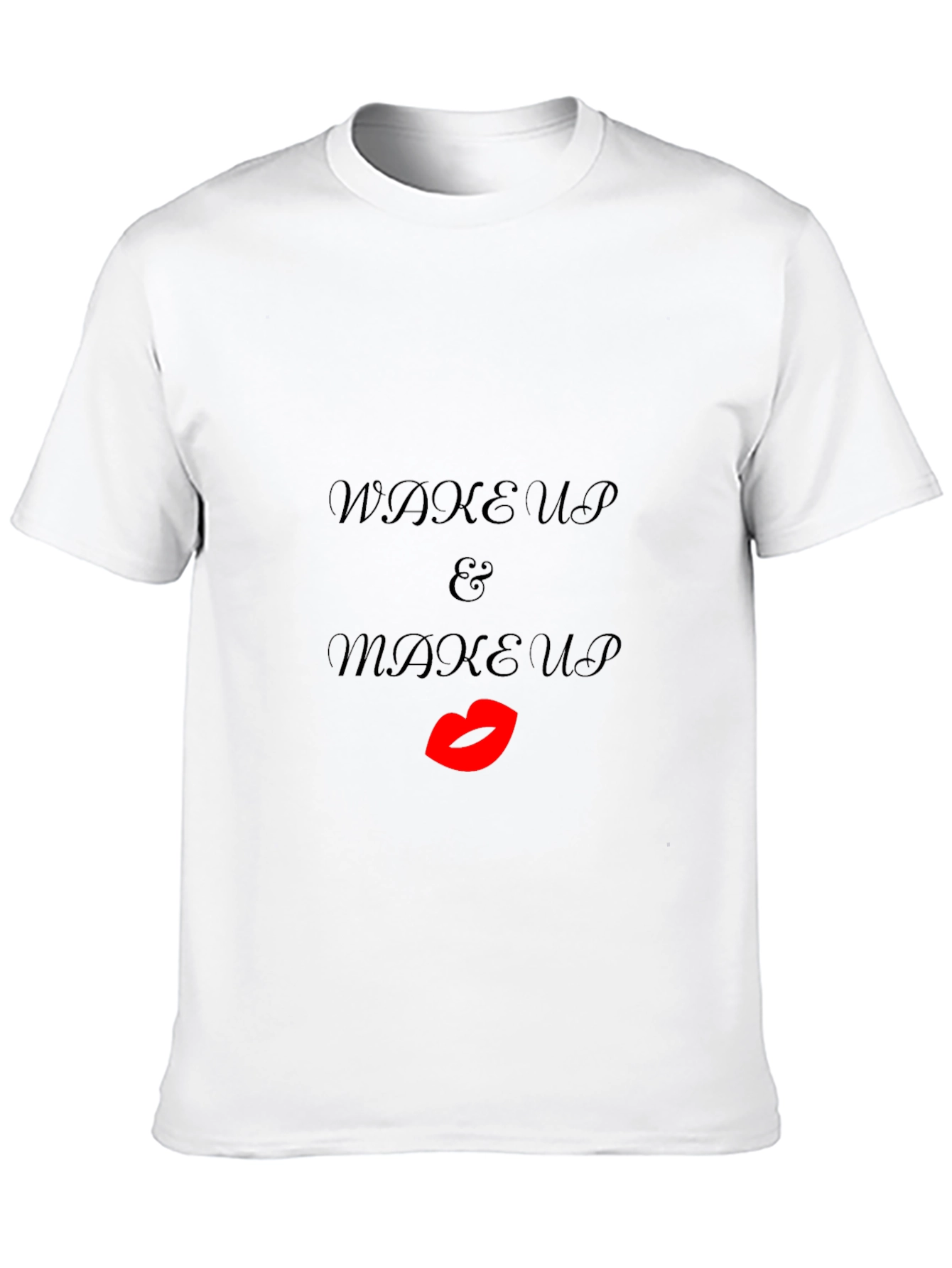 Wake Up & Makeup Black T-Shirt