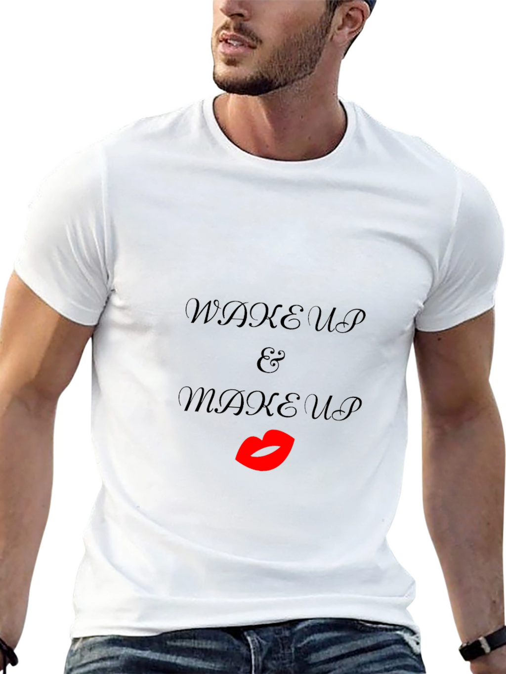 Wake Up & Makeup Black T-Shirt