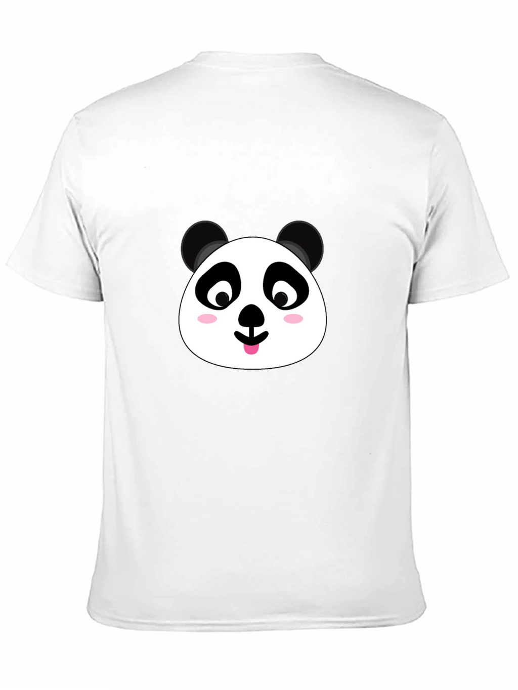 Cute Panda Face Graphic Black T-Shirt