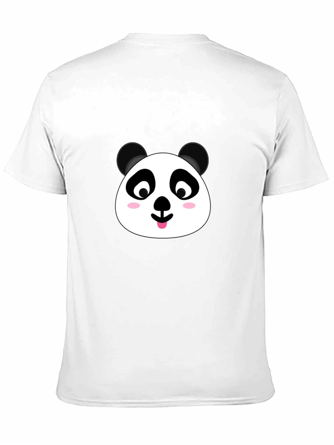 Cute Panda Face Graphic Black T-Shirt