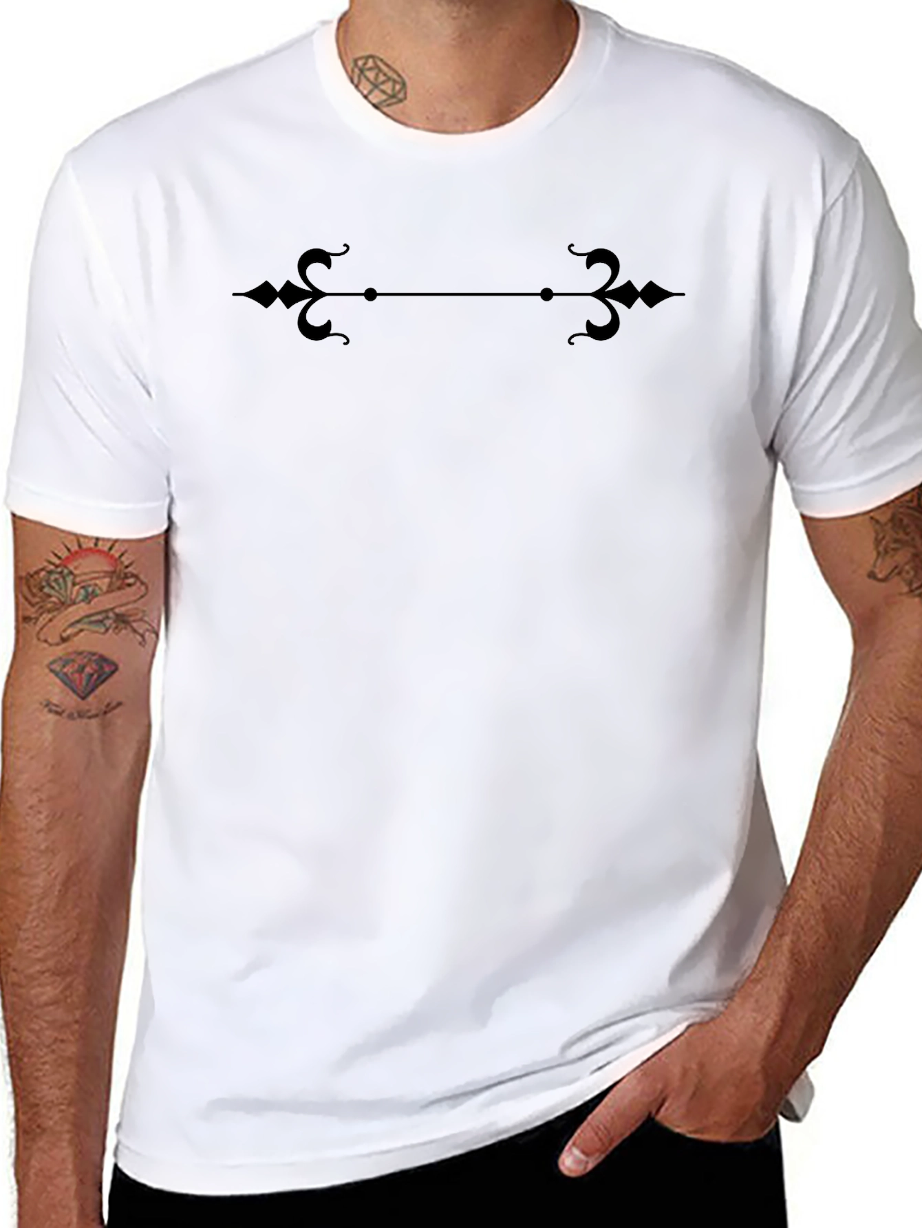 Ornamental Graphic Black T-Shirt