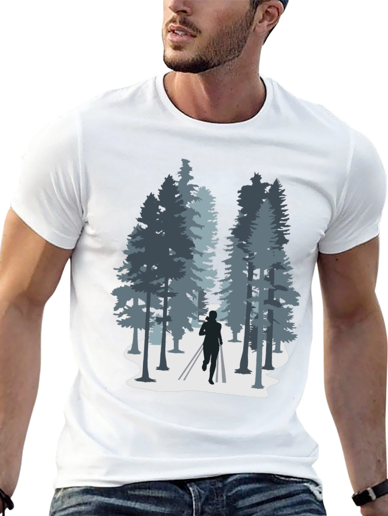 Nature Run T-Shirt: Forest Silhouette