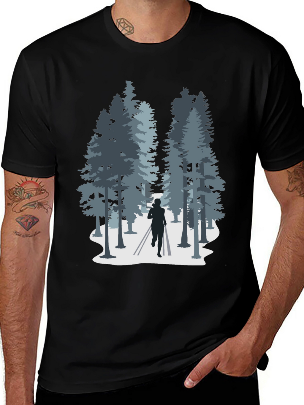 Nature Run T-Shirt: Forest Silhouette