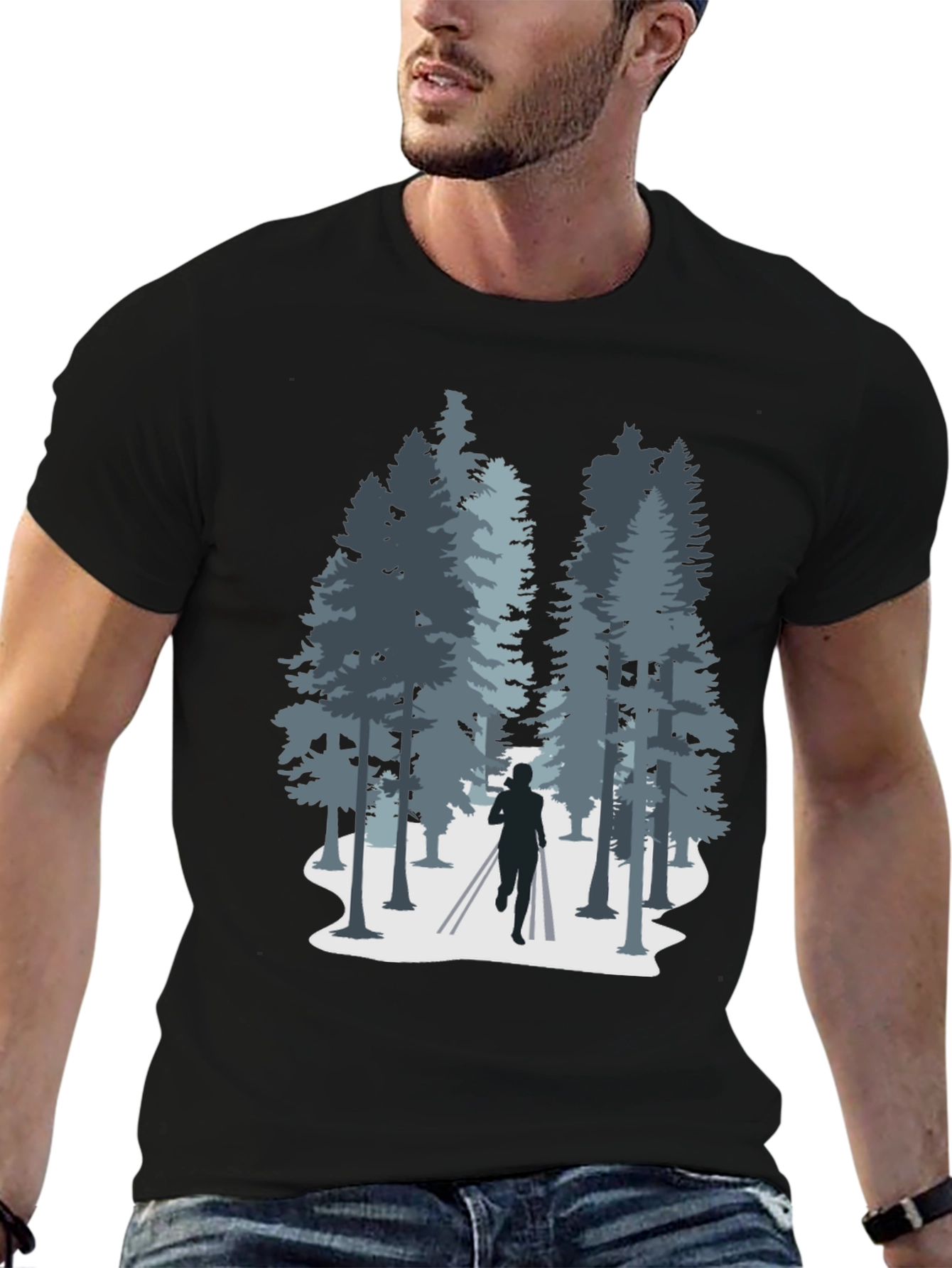 Nature Run T-Shirt: Forest Silhouette