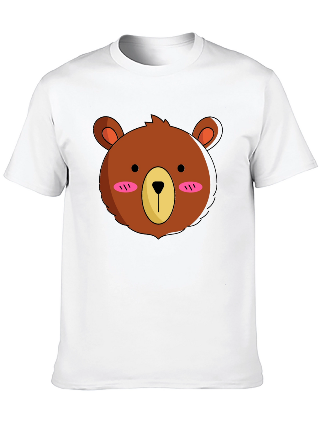 Cute Bear Graphic Tee - Black Cotton T-Shirt