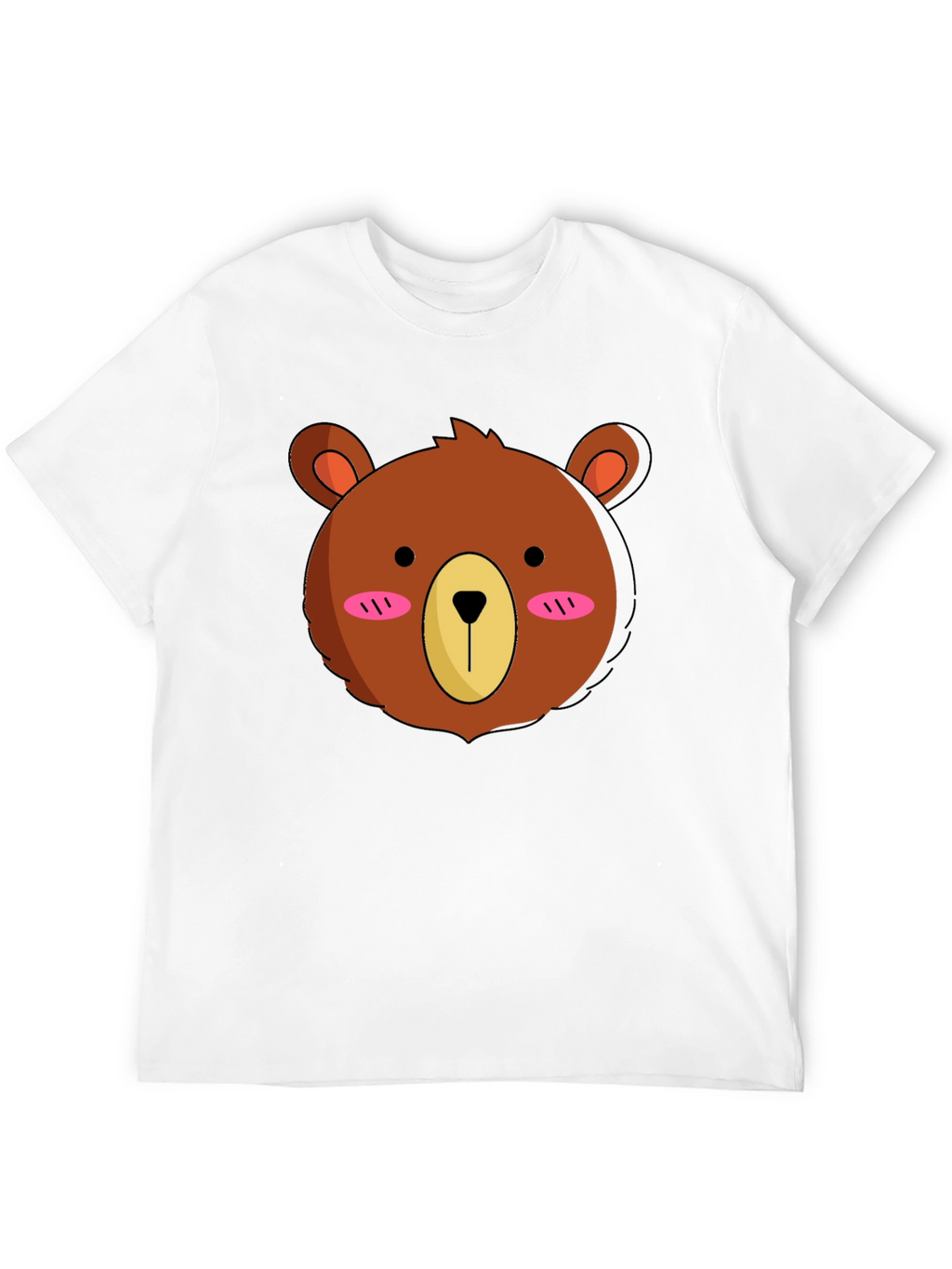Cute Bear Graphic Tee - Black Cotton T-Shirt