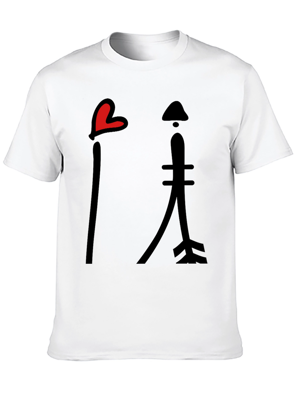 Heart & Arrow Graphic Tee - Casual Black T-Shirt