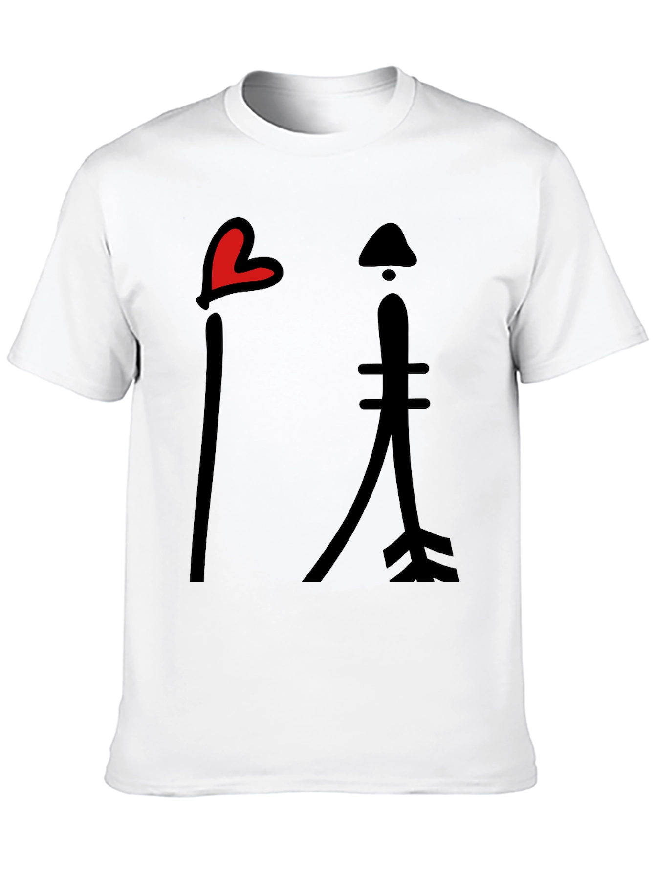 Heart & Arrow Graphic Tee - Casual Black T-Shirt