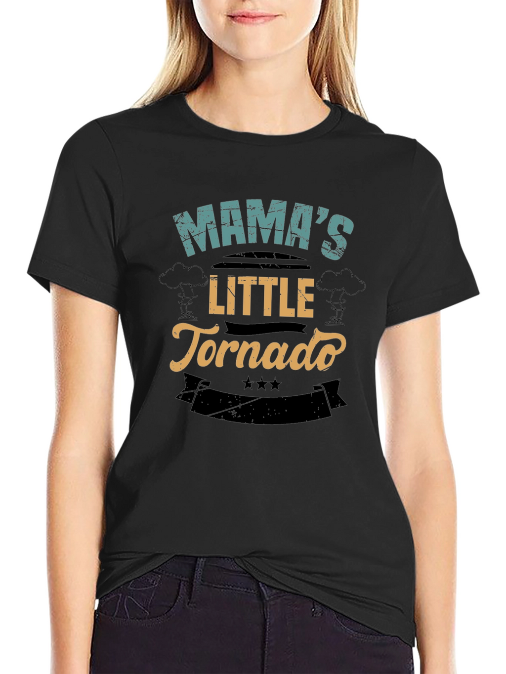 Mamas Little Tornado Black T-Shirt