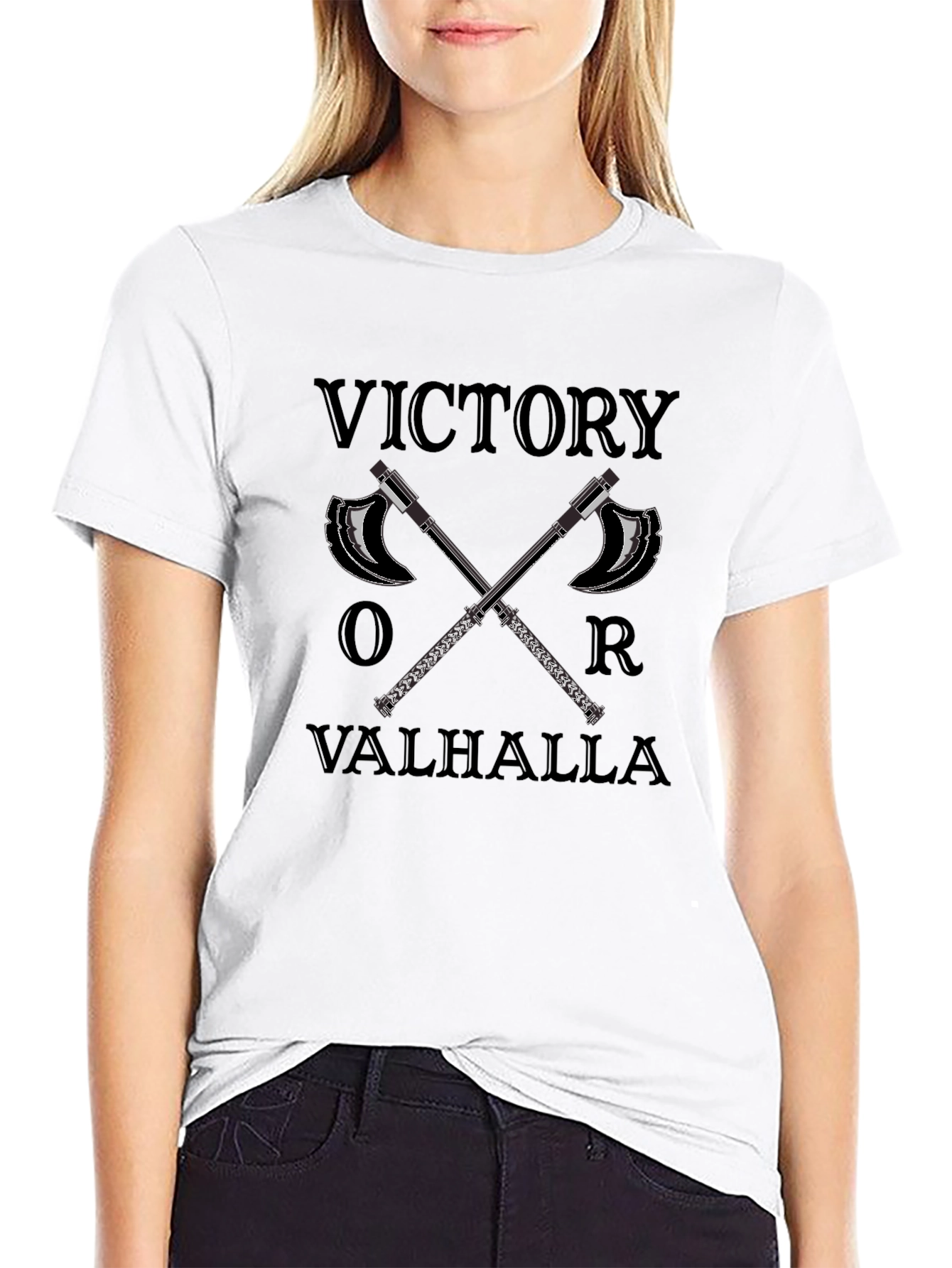 Victory or Valhalla Viking Axe T-Shirt