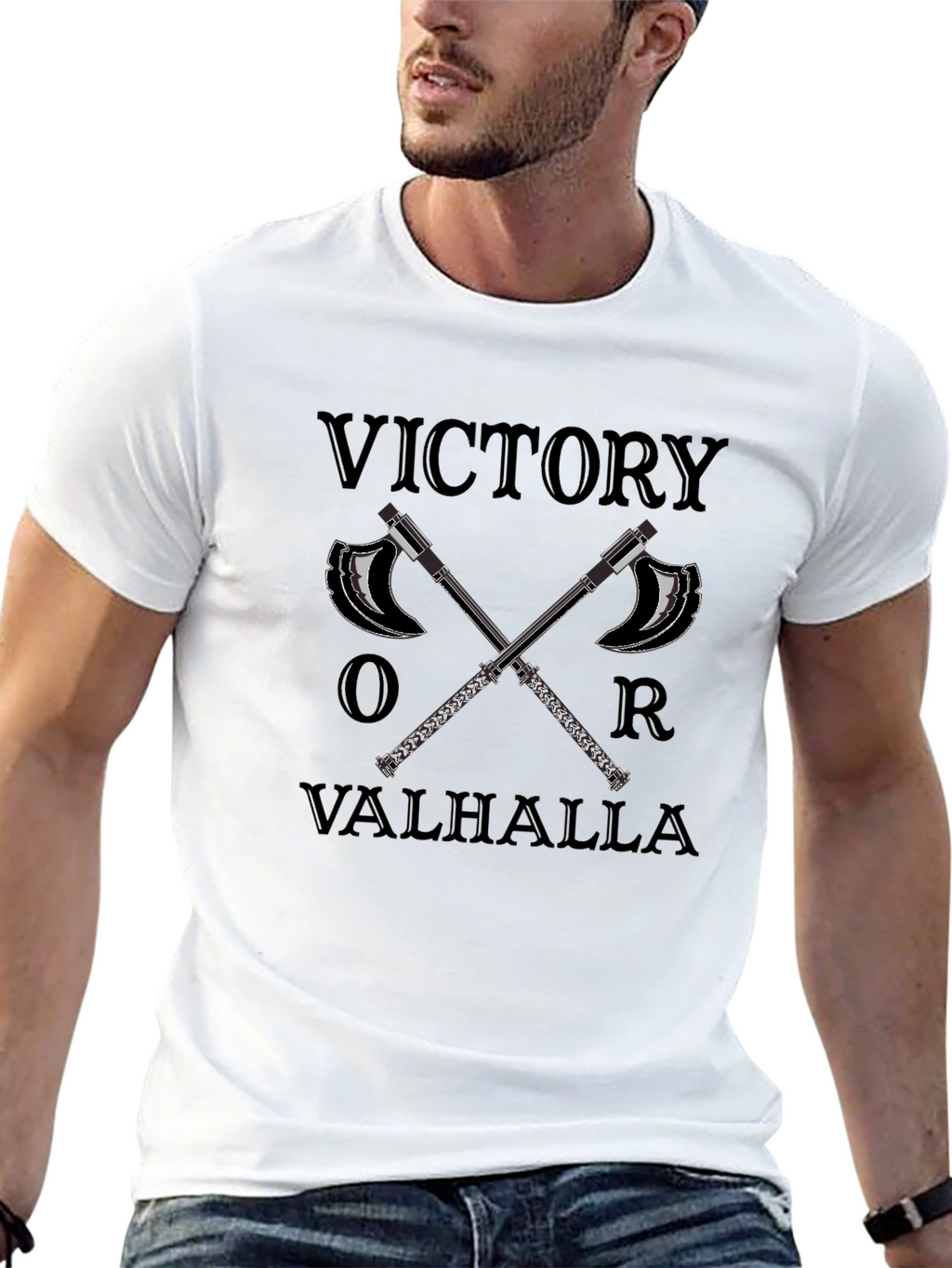 Victory or Valhalla Viking Axe T-Shirt