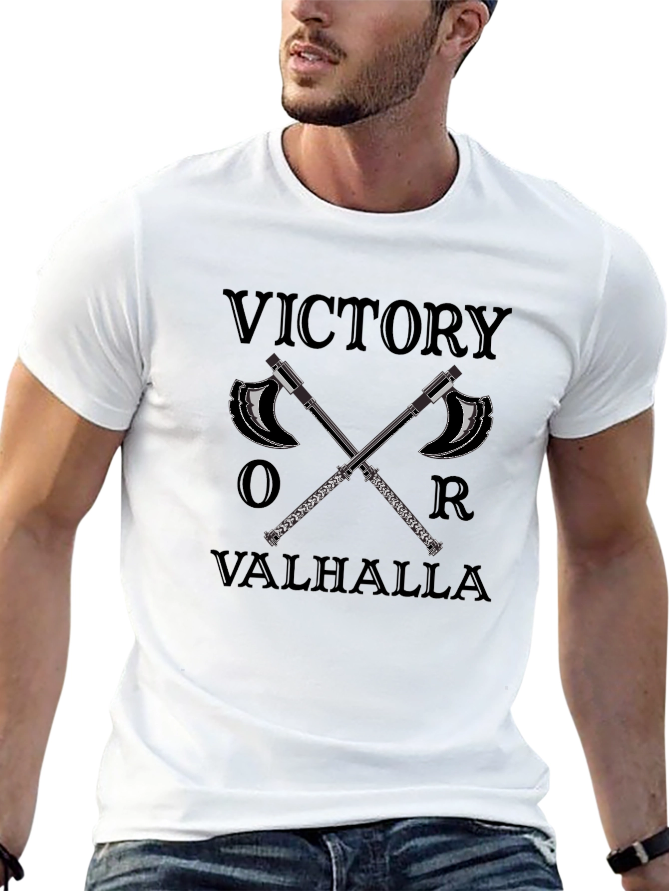 Victory or Valhalla Viking Axe T-Shirt