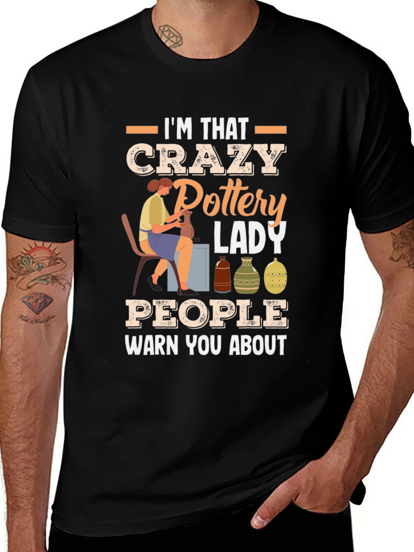Crazy Pottery Lady Graphic T-Shirt