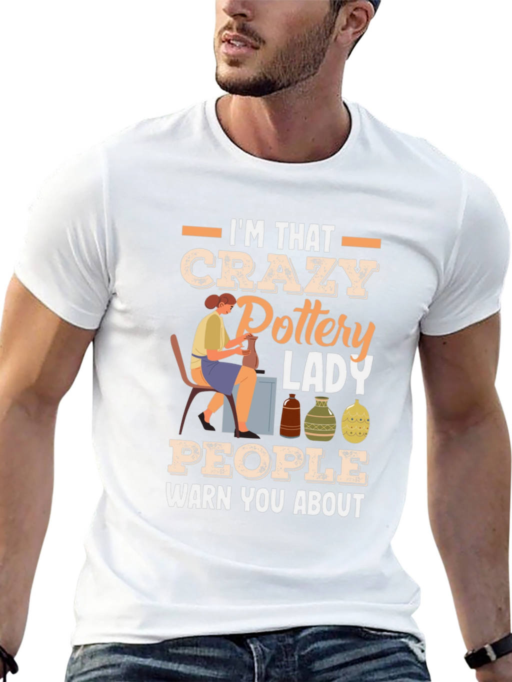 Crazy Pottery Lady Graphic T-Shirt