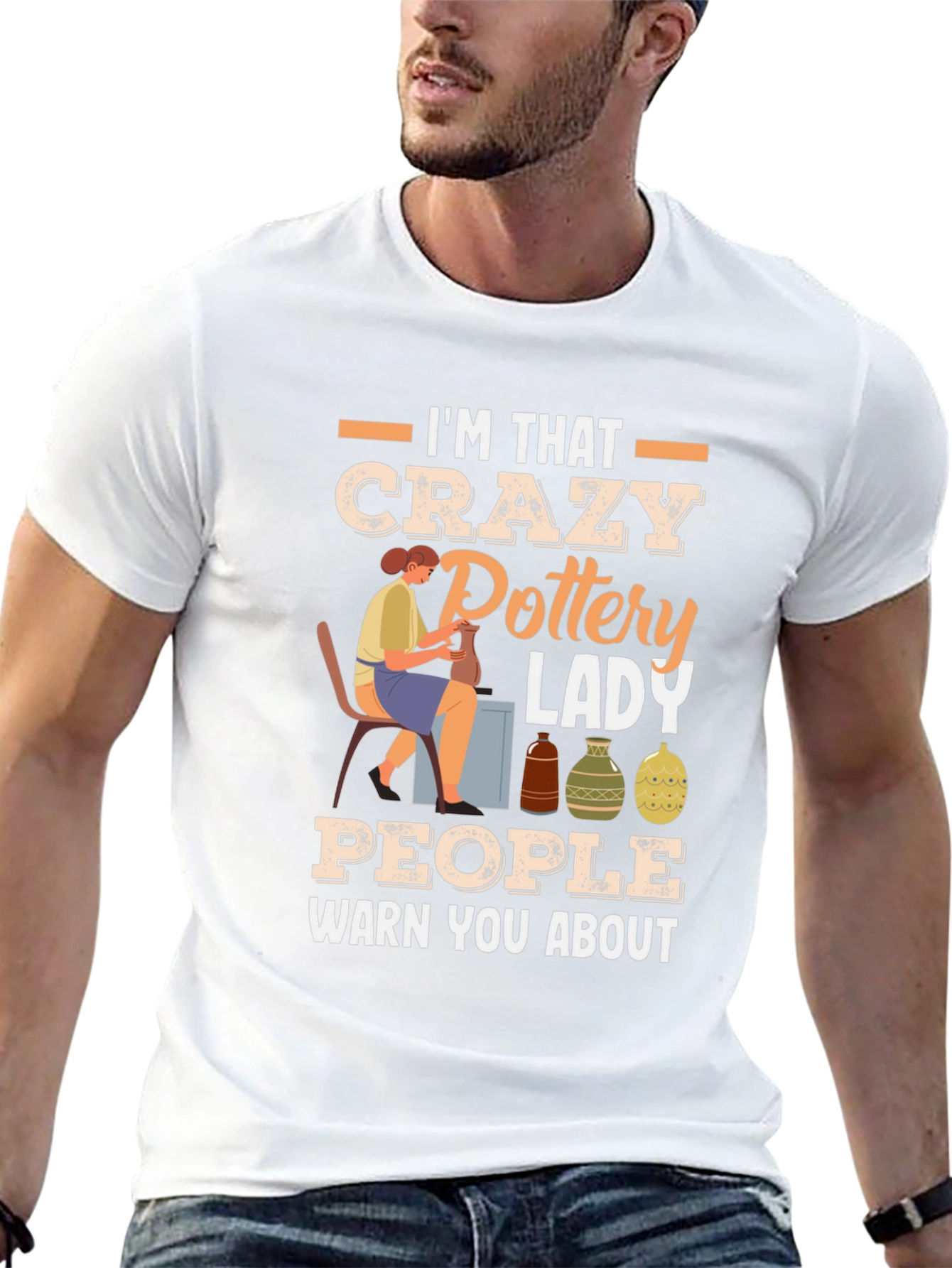 Crazy Pottery Lady Graphic T-Shirt