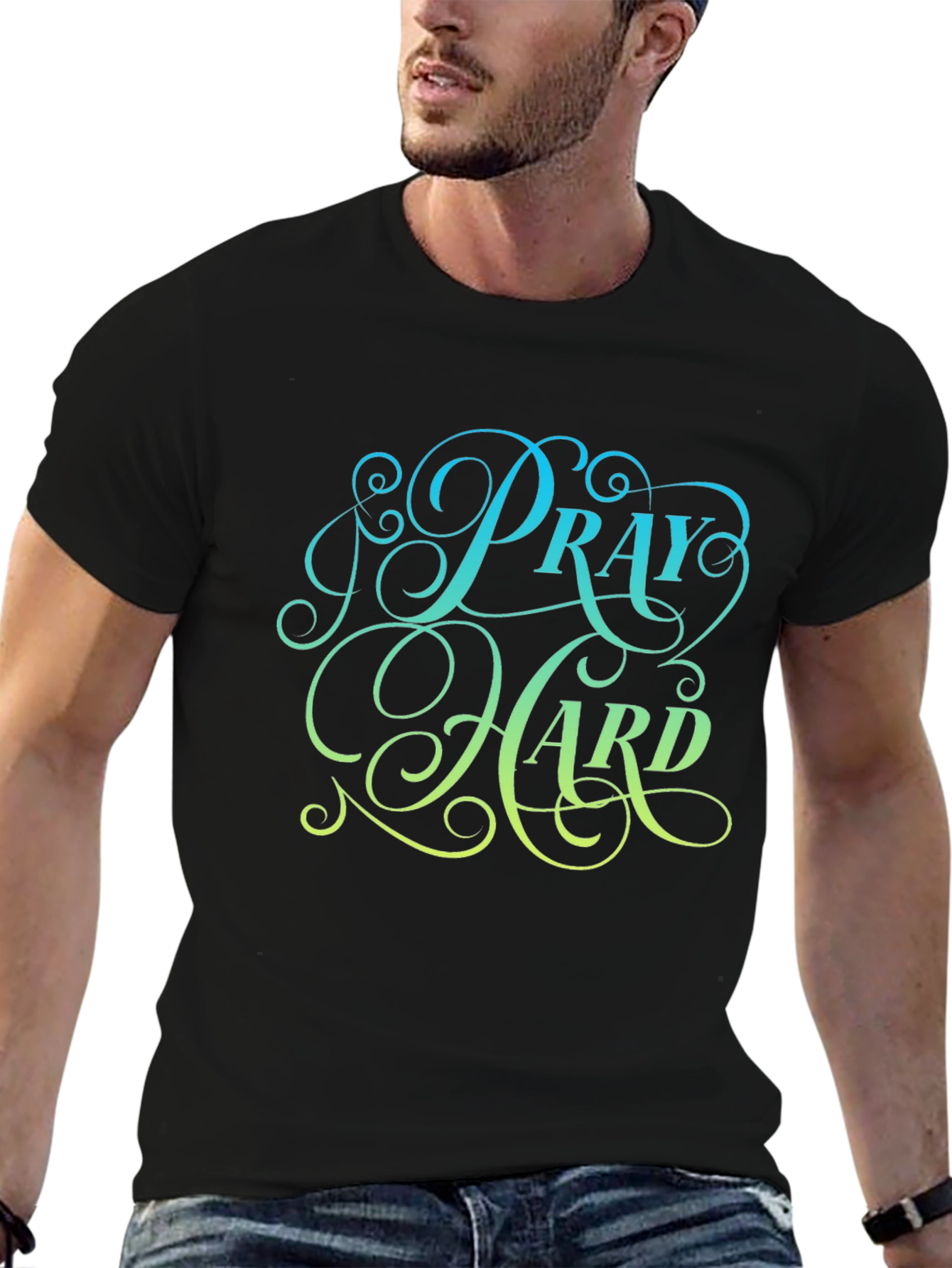 Pray Hard Black Graphic Tee
