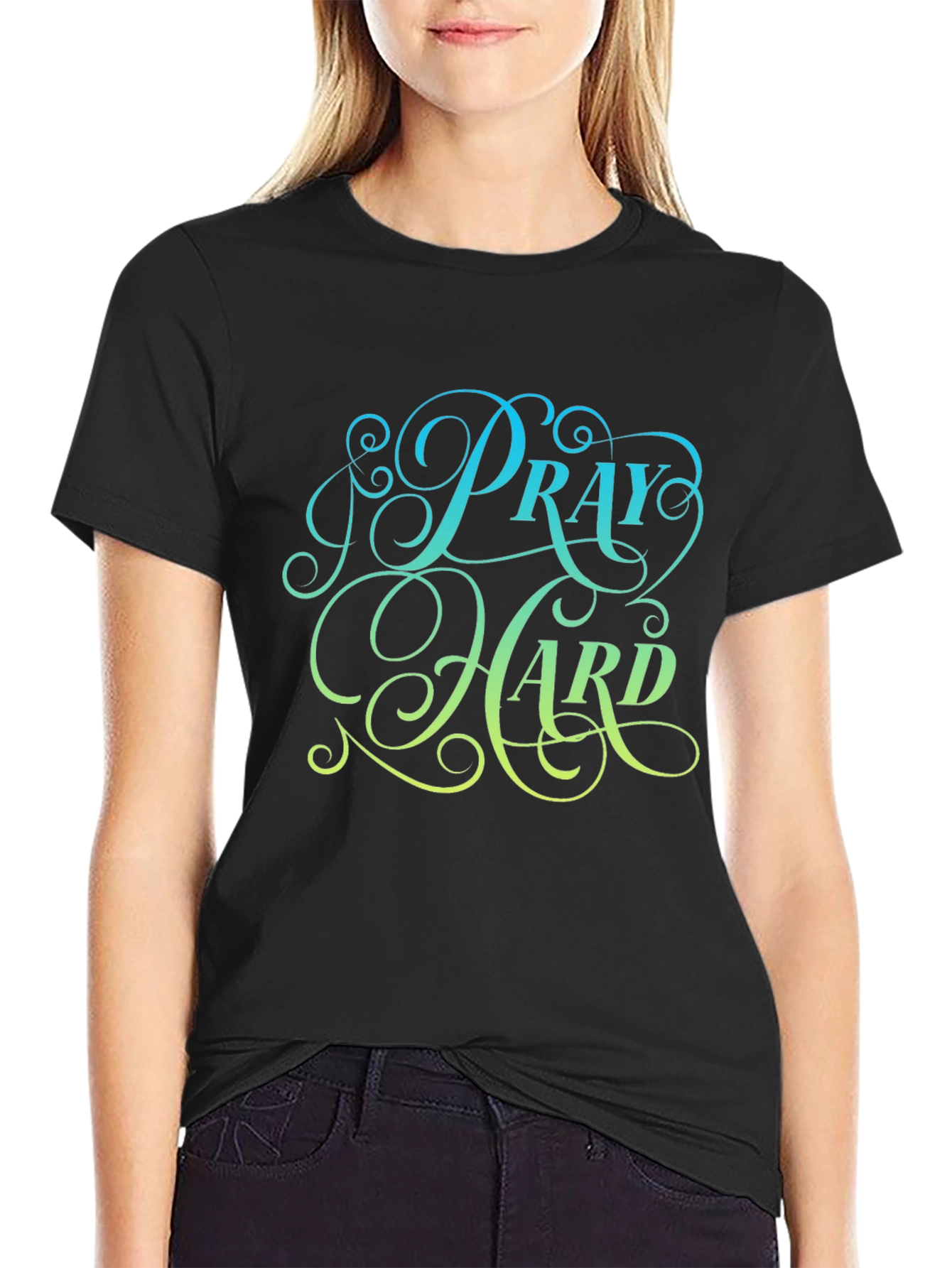 Pray Hard Black Graphic Tee