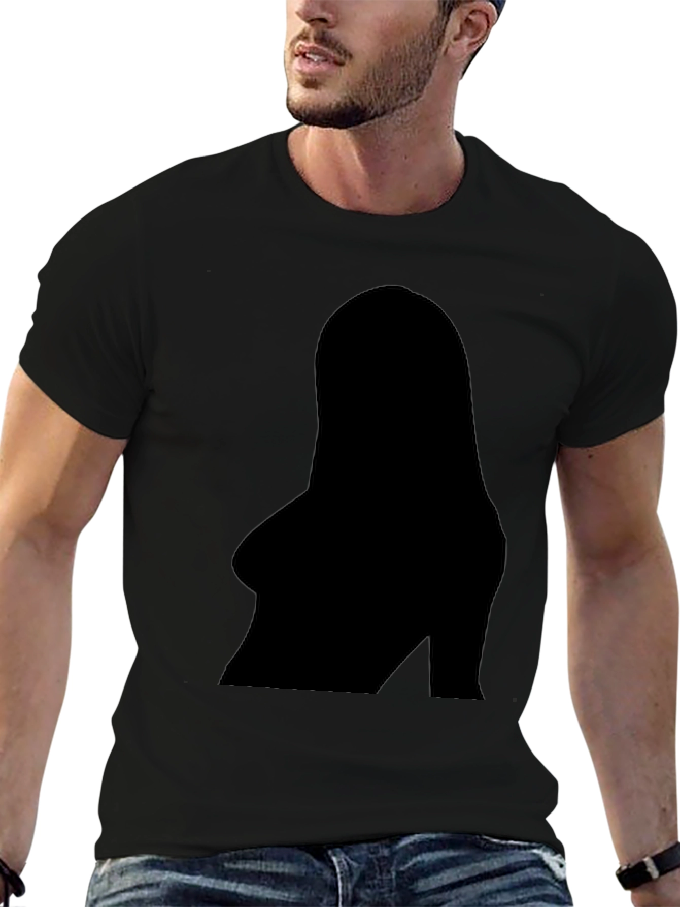 Bold Silhouette Graphic Tee - Black