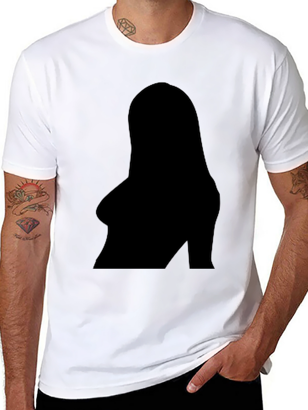 Bold Silhouette Graphic Tee - Black