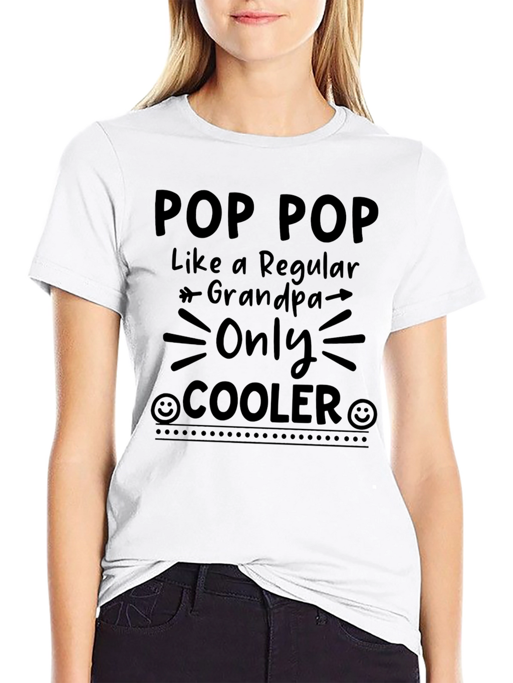 Pop Pop Cooler Black T-Shirt Grandpa Gift