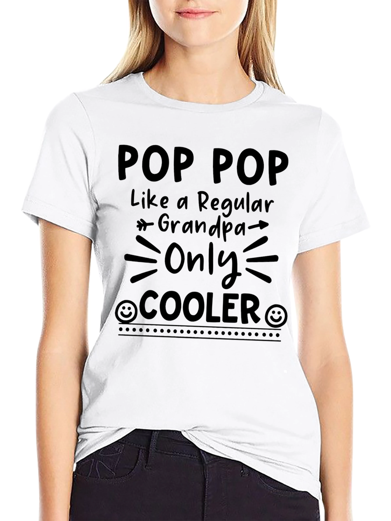 Pop Pop Cooler Black T-Shirt Grandpa Gift