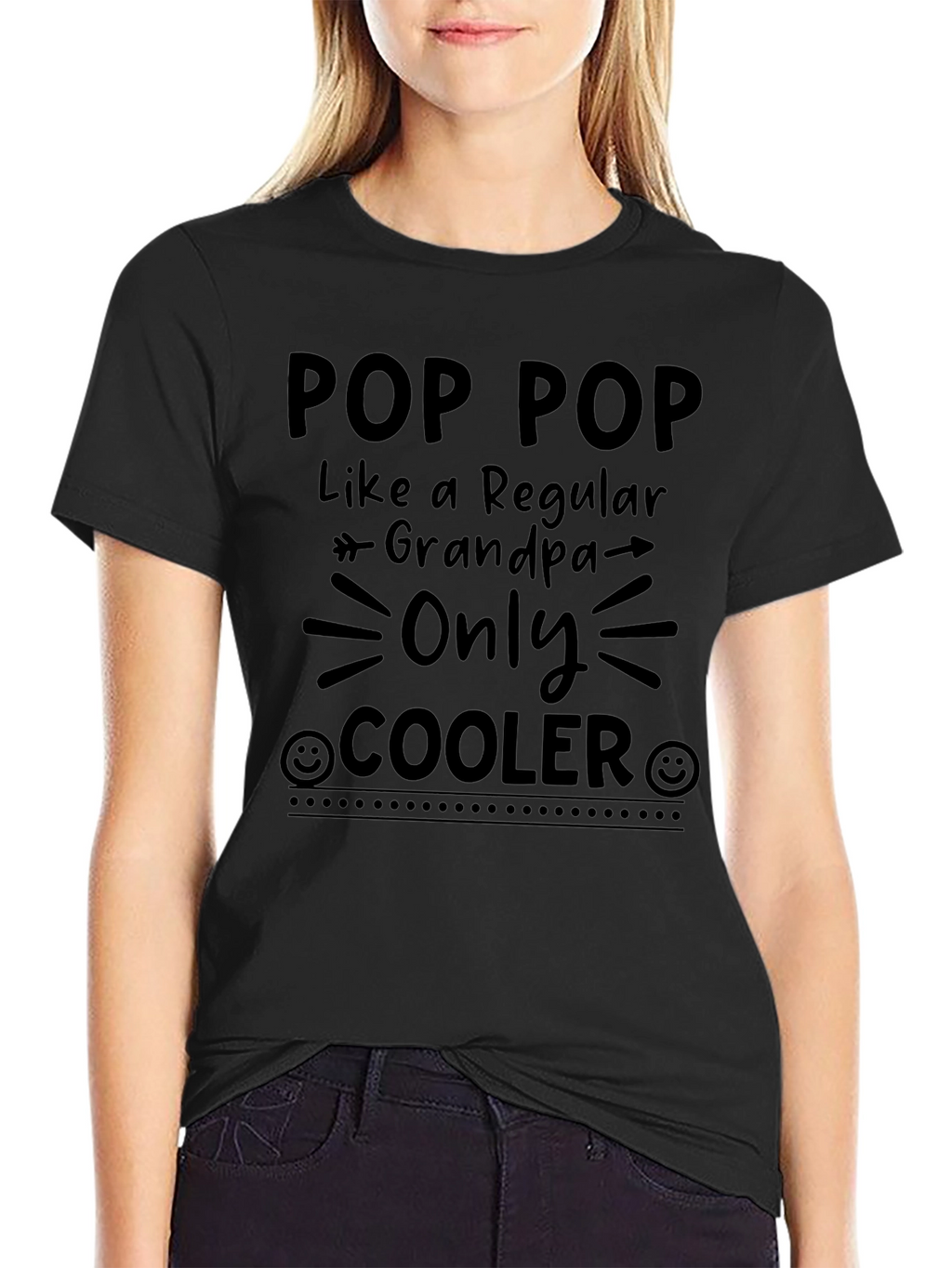 Pop Pop Cooler Black T-Shirt Grandpa Gift