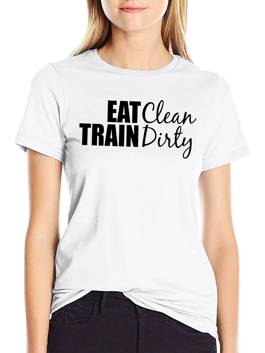 Eat Clean Train Dirty Black Graphic Tee