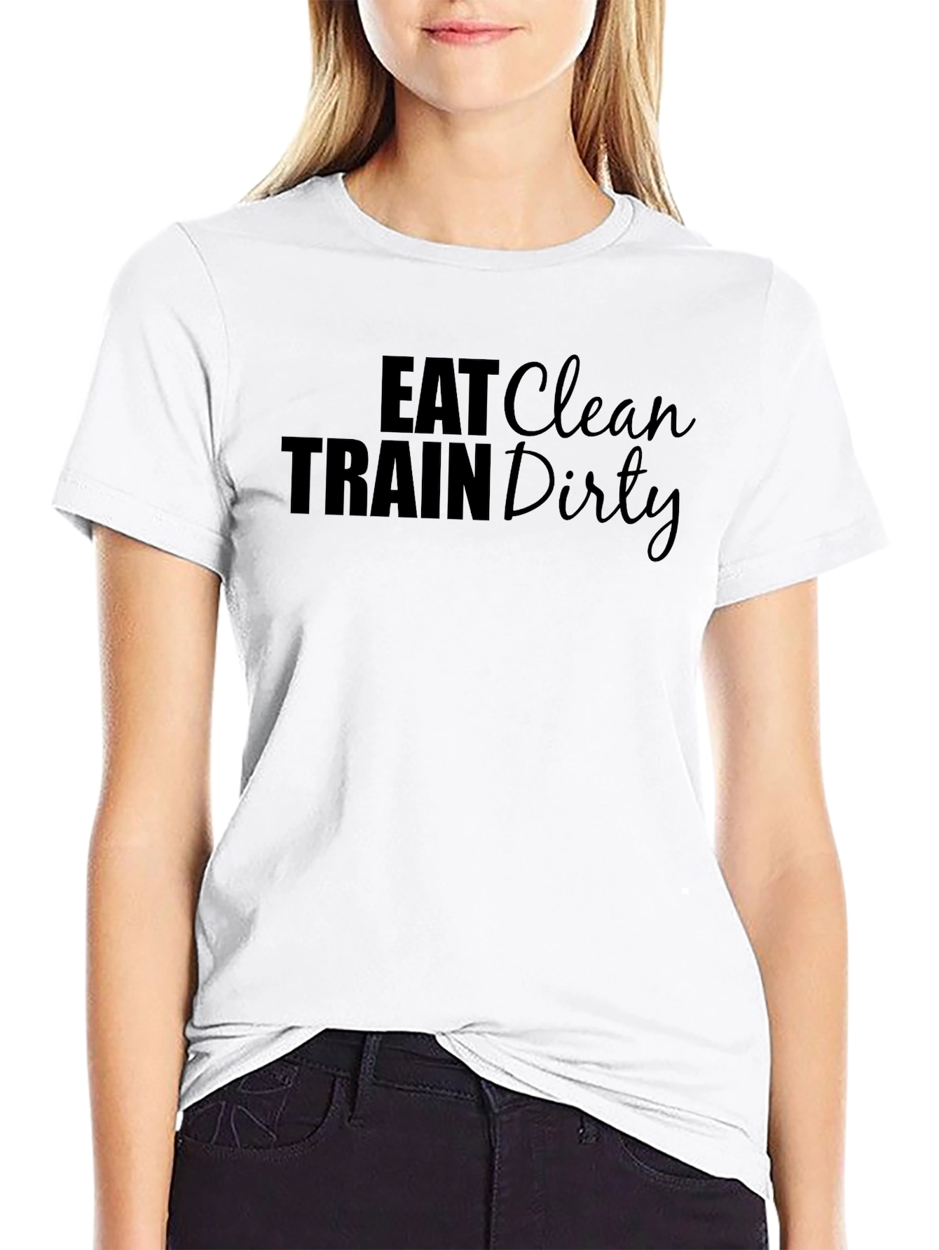 Eat Clean Train Dirty Black Graphic Tee
