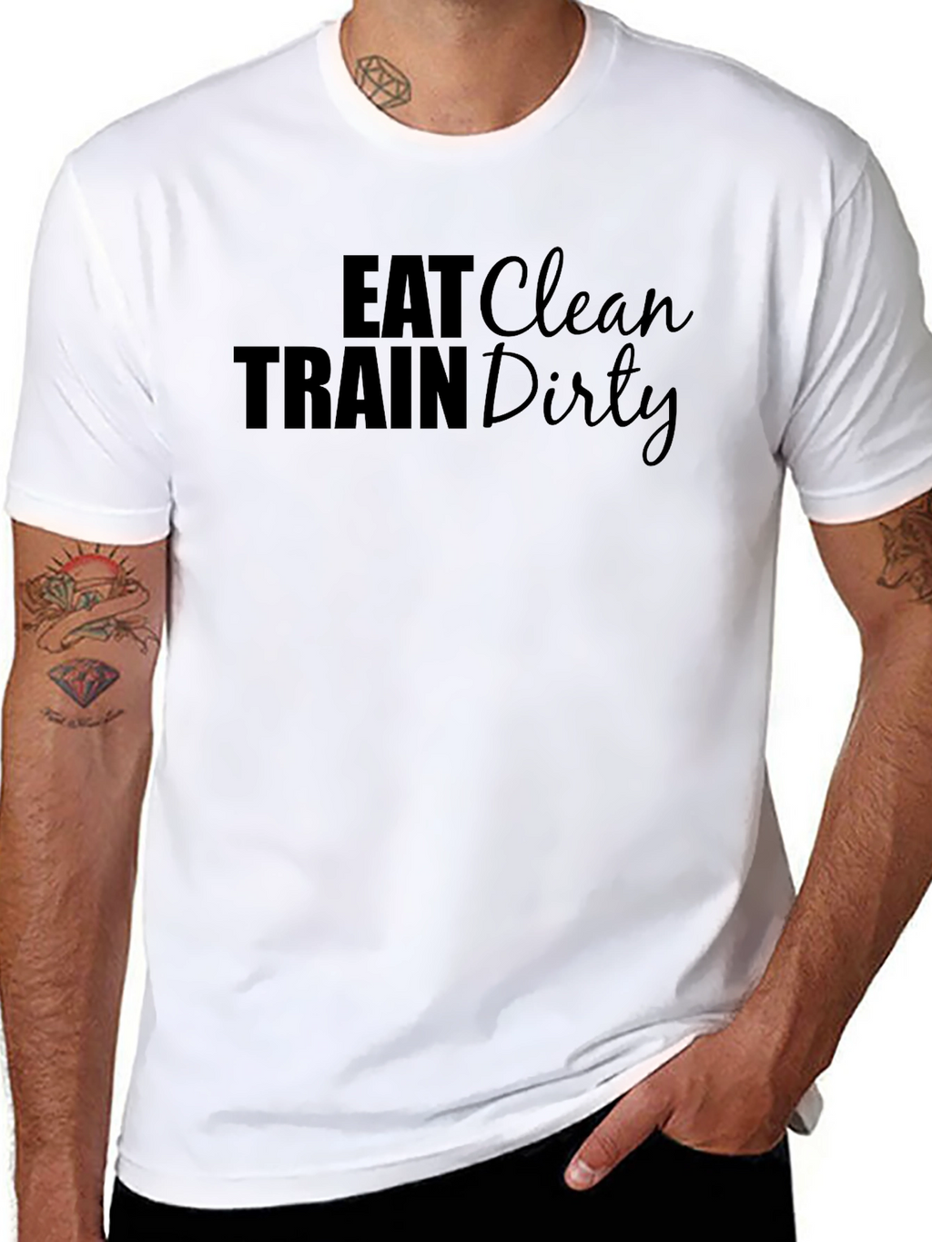 Eat Clean Train Dirty Black Graphic Tee