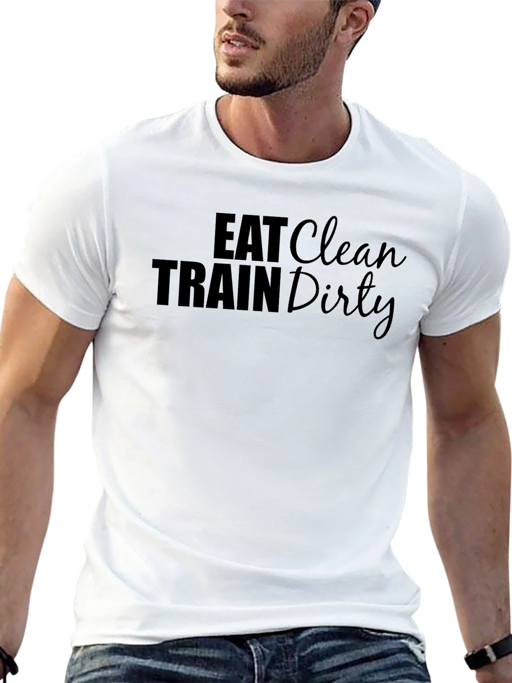 Eat Clean Train Dirty Black Graphic Tee