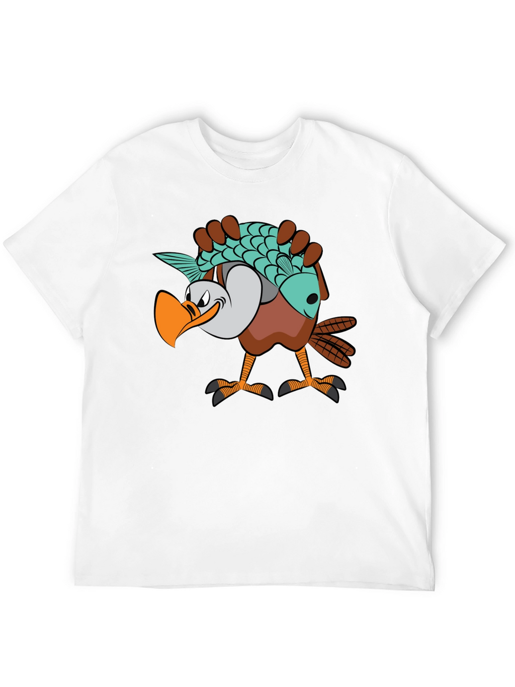 Funny Eagle Carrying Fish Graphic T-Shirt